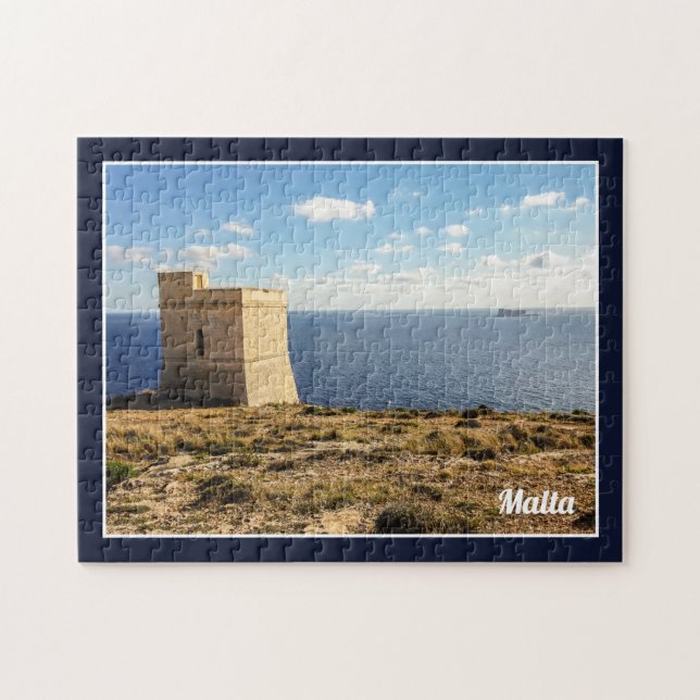 Turm Malta Tal Hamrija und Filfla-Insel Puzzle (Horizontal)