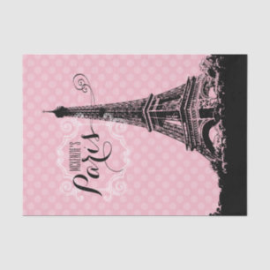 Turm-mit Monogramm rosa Polka-Namenspunkt Paris Seidenpapier