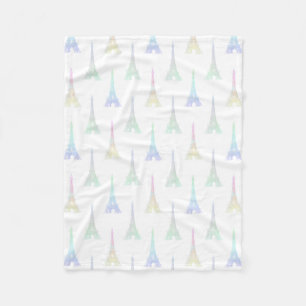 Turm-Pastellregenbogen-Fleece-Decke Paris Eiffel Fleecedecke