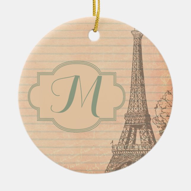 Turm-Shabby Chic-Verzierung Paris Frankreich Keramikornament (Vorne)