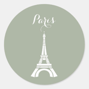 Turm-Silhouette Paris Eiffel Runder Aufkleber