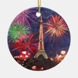 Turm-Stadt Paris Eiffel der Liebe mit Silvester Keramikornament