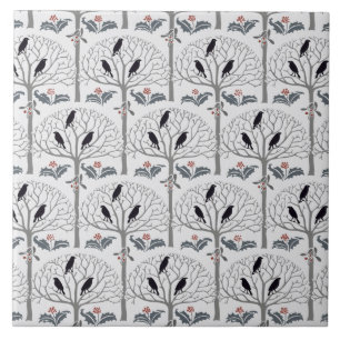 Turm-und Stechpalmen-Muster-Weihnachtskunst-Fliese Fliese