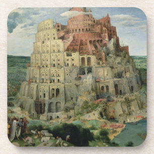 Turm von Babel, 1563 (Öl auf Tafel) Getränkeuntersetzer