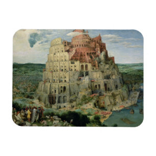 Turm von Babel, 1563 (Öl auf Tafel) Magnet