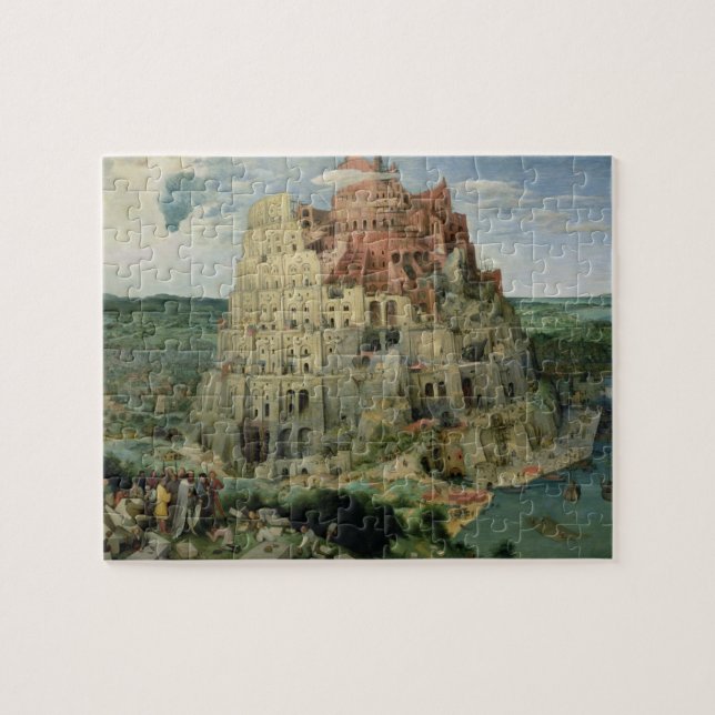 Turm von Babel, 1563 (Öl auf Tafel) Puzzle (Horizontal)