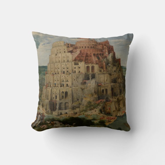 Turm von Babel Pieter Bruegel the Elder Kissen (Vorderseite)