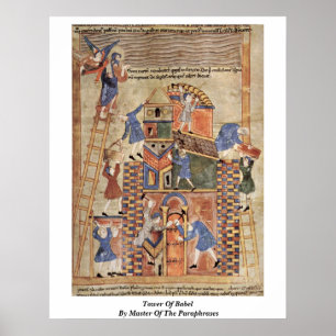 Turm von Babel vom Meister der Buchstaben Poster