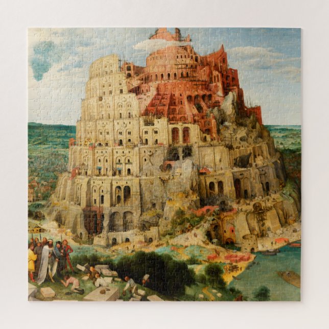 Turm von Babel von Peter Bruegel dem Älteren Puzzle (Vertikal)