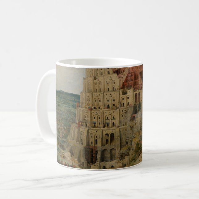 Turm von Babel von Peter Bruegel dem Älteren Tasse (Vorderseite Links)