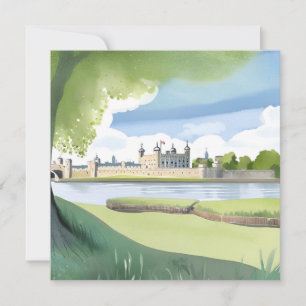 Turm von London   UK Aquarell-Landschaft Karte