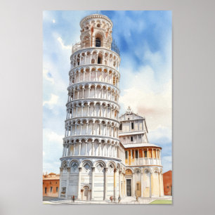 Turm von Pisa Italien Berühmter Reiseort Poster