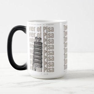 Turm von Pisa. Italien Berühmter Turm. Ästhetik Verwandlungstasse