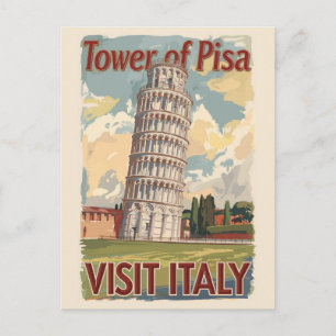 Turm von Pisa Italien Malerischer Rundgang Kunstvo Postkarte