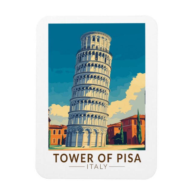 Turm von Pisa Italien Reisen Vintag Magnet (Vertikal)