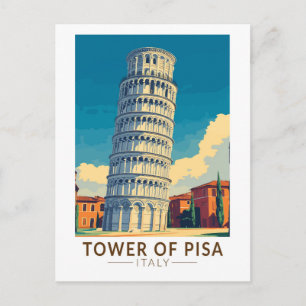 Turm von Pisa Italien Reisen Vintag Postkarte