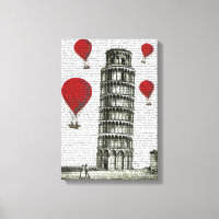 Turm von Pisa und Red Hot Air Balloons