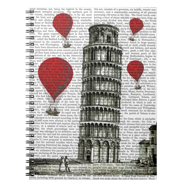 Turm von Pisa und Red Hot Air Balloons Notizblock (Vorderseite)