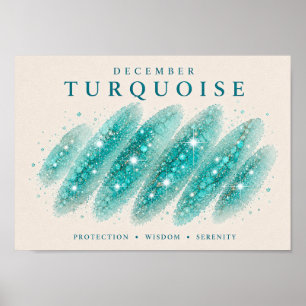 Turmalin-Geburtsstein-Turquoise-Kunst A4 Poster