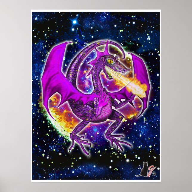 Turmalin Kosmischer Drache Poster (Vorne)