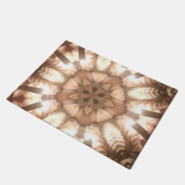 Türmatte, Lit fröhliche Weihnachtsbaumleuchten Fußmatte (Schrägansicht)