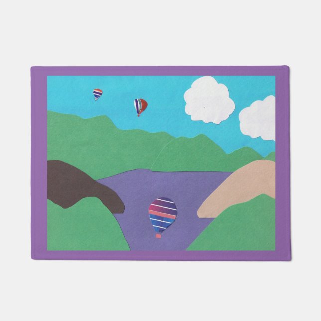 Türmatte mit Berg- und Seenlandschaft (Vorderseite)
