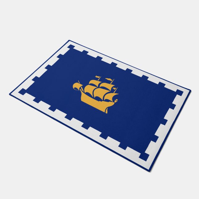 Türmatte mit Flagge von Quebec City, Kanada (Schrägansicht)
