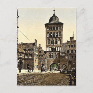 Turmbogen, Lubeck, Deutschland, selten Fotochrom Postkarte