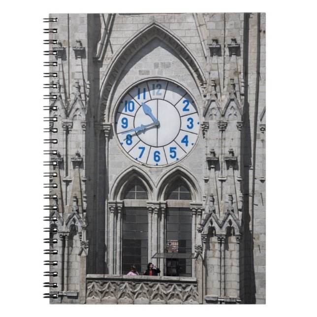 Türme der Uhr in der Basilika, Ecuador Notizblock (Vorderseite)