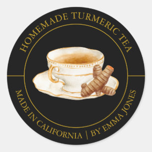 Turmertee Modernes Label Runder Aufkleber