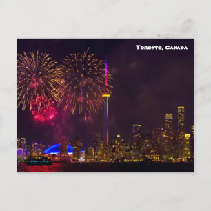 Turmfeuerwerk Toronto Canada Postkarte