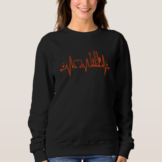 Turmkletterer Herzschlag Lufttechniker Zelle Absch Sweatshirt (Vorderseite)