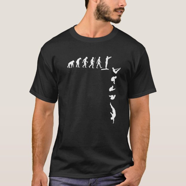 Turmspringen Plattform-Tauchen Evolution aquatisch T-Shirt (Vorderseite)