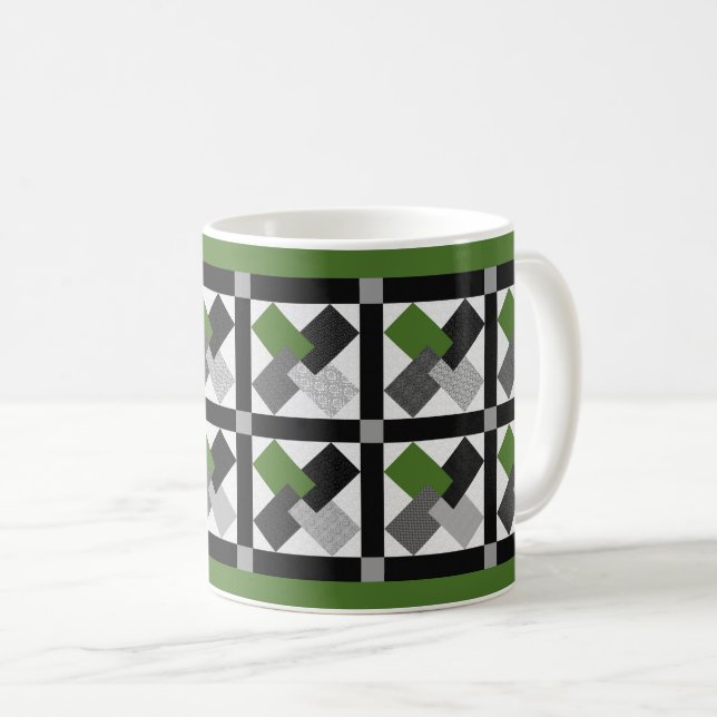 "Turn a Friendly Card" Patchwork-Look Kaffeetasse (VorderseiteRechts)