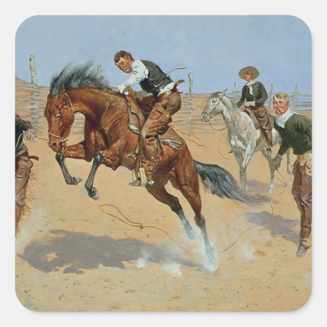 Turn Him Loose, Bill, c.1893 (Öl auf Leinwand) Quadratischer Aufkleber (Vorderseite)