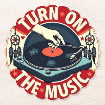 Turn On The Music Vintage Vinyl Record Tin Retro