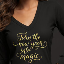 Turn the New Year into Magic - Gold Glitter Design