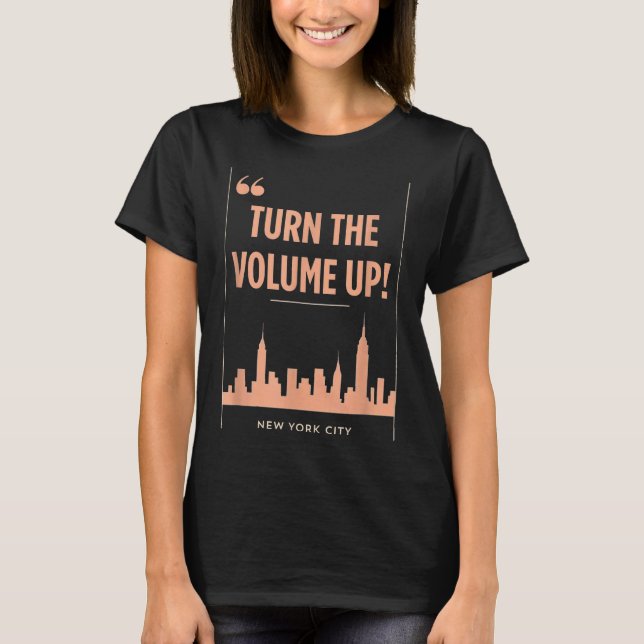 Turn The Volume Up Nyc Skyline Zohran Mamdani For  T-Shirt (Vorderseite)