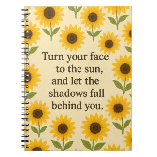 Turn Your Face to the Sun Vintage Sunflower Poster Notizblock