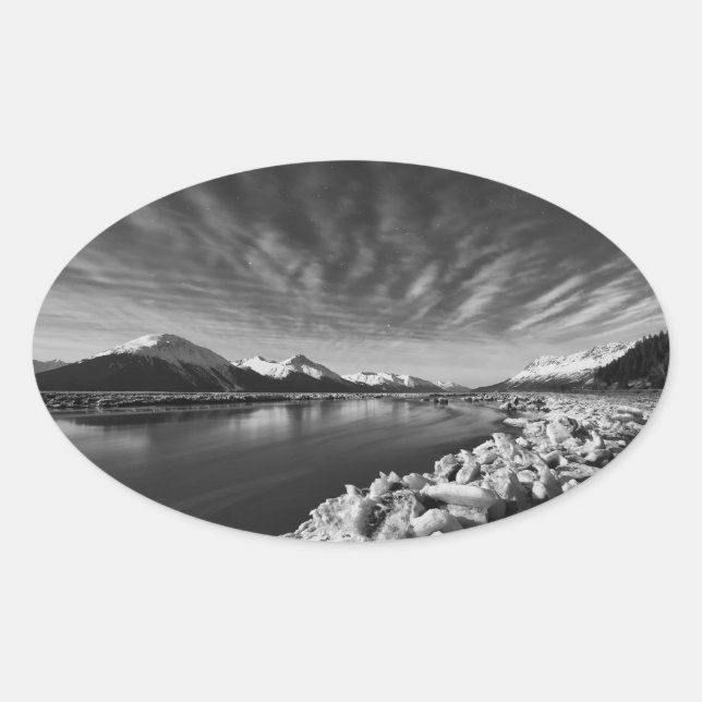 Turnback Arm Moonlight Ovaler Aufkleber (Vorderseite)