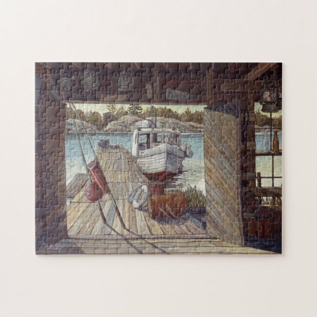 "Turne Shed at Dawn" von Charlie Rapsky Puzzle (Horizontal)