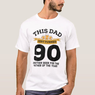 Turned 90 Bier Drinking Vater 90. Vater Geburtstag T-Shirt