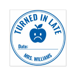 Turned In Late | Teacher Student Feedback Sad Face Permastempel