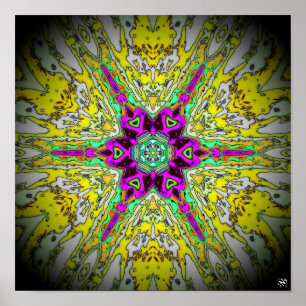 Turneinfelöl und Essig - farbiges Muster v1 Poster