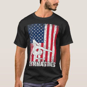Turnen Amerikanische Flagge 4. Juli Turnerin T-Shirt