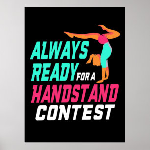 Turnen bereit für einen Handstand-Wettbewerb Poster