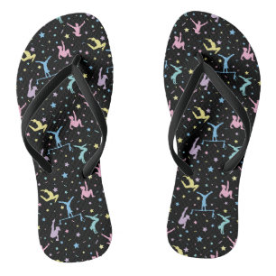 Turnen der Mädchen Frauen-Turnerinnen mit Sternen Flip Flops