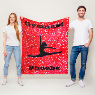 Turnen Fleece-Decke für Mädchen mit Herzen Fleecedecke