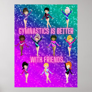 Turnen ist mit Freunden besser Super Sparkle Poster