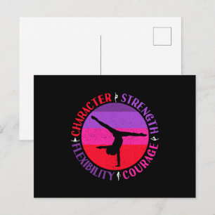 Turnen Mädchen Charakterstärke Mut Postkarte